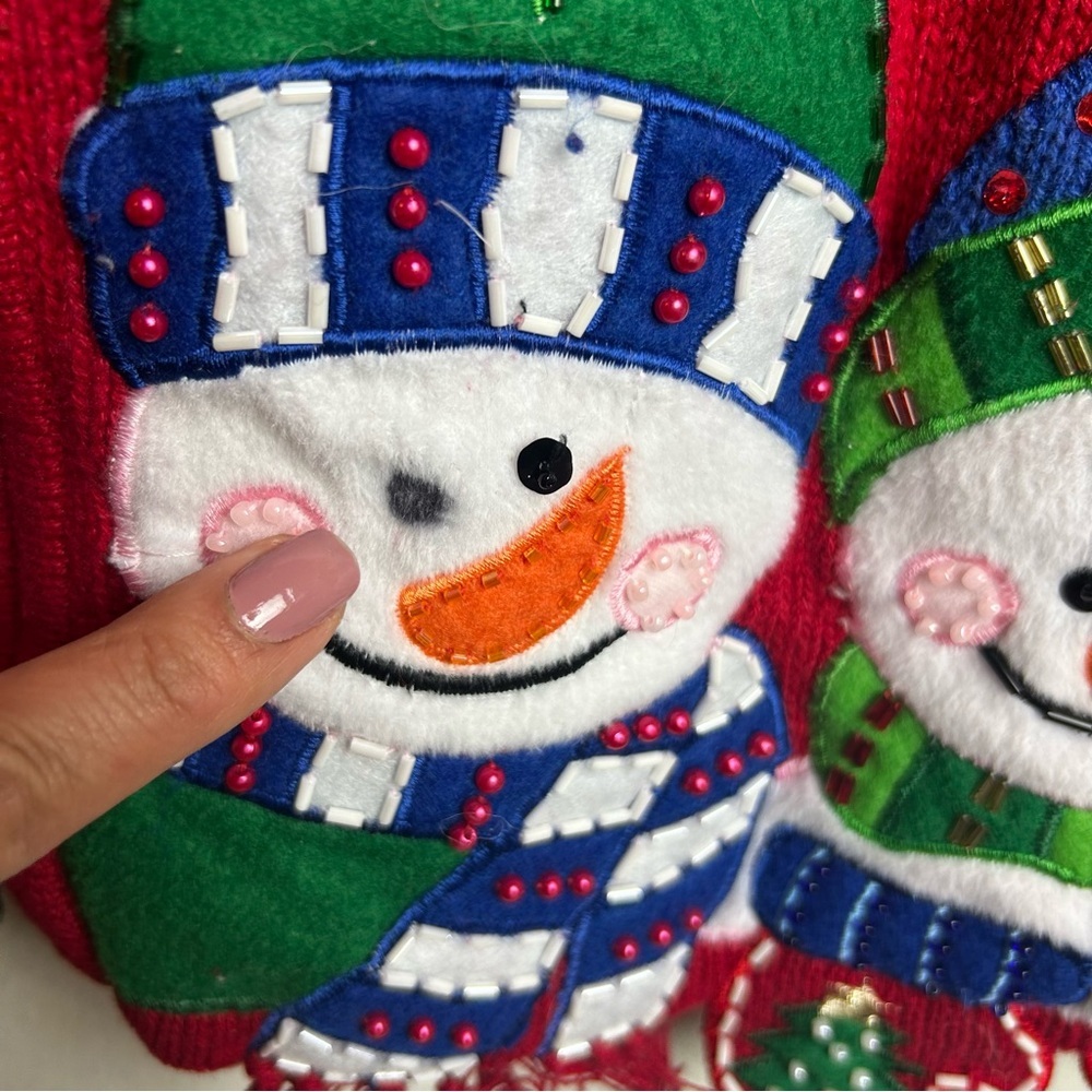 Shaver Lake Zip front snowman detail Christmas sweater size: XL - Picture 9 of 9